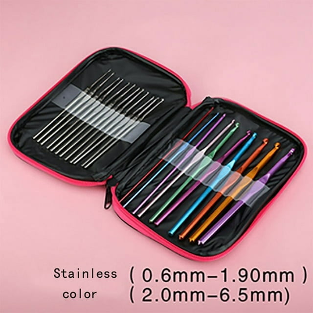 Crochet Hook Kit Soft Handle Crochet Knitting Knitting Craft Yarn Sewing Tool Set Crochet Storage Bag Gift for Beginners