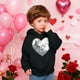 thumbnail image 5 of Sudadera con capucha y estampado de corazón de San Valentín, sudadera de manga larga para niños y niñas, chaqueta para niñas de talla mediana y grande., 5 of 7