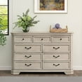 thumbnail image 2 of Roundhill Furniture Maderne Wood 7-Drawer Dresser, Antique White Finish, 2 of 9