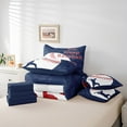 thumbnail image 6 of Feelyou Baseball Sports Kids Bedding Comforter Set 7 Pieces, Vintage Football Lover Full Bedding Set, Navy Red Stripes Reversible Fitted Sheet Flat Sheet, Super Cozy Room Decor, 6 of 8
