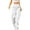 White, variant on Women's Daily Solid Color Elastic Waist Cargo Pants, Loose Fit Straight Leg Casual Trousers with Multiple Pockets, Full Length Design for Casual Wear, Gym Workouts and Outdoor Activities White M