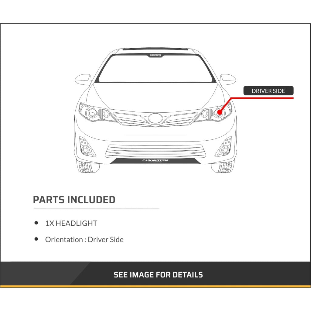 For Kia Rio 2018 2019 2020 Headlight Assembly Driver Side | Composite | Sedan | KI2502220 | 92101H9000