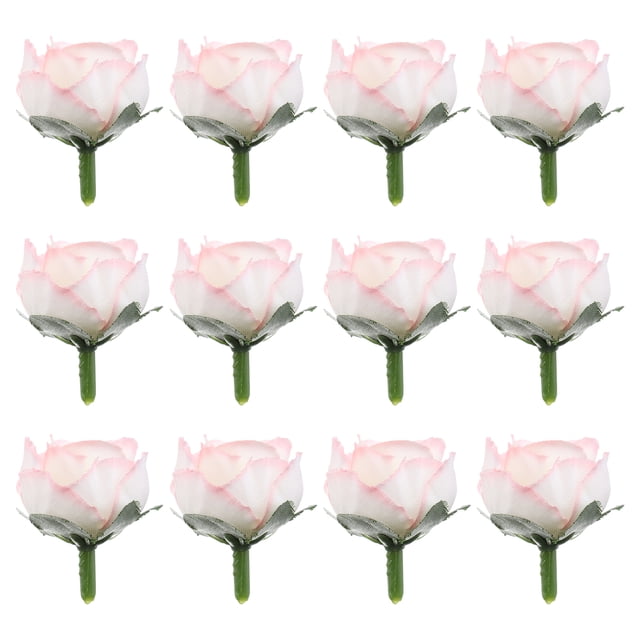 50 rosas artificiales de 3 cm para decoración de bodas (rosa claro)