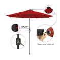 thumbnail image 4 of Mondawe 9ft Patio Umbrella 32 LED Solar Light Market Umbrella Red with Tilt and Crank, 4 of 8