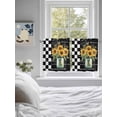 thumbnail image 4 of Sunflower Vintage Half Window Curtains 24 Inches Long, Farmhouse Floral Black Checkered Window Treatment Curtain Drapes, Short Curtains Tiers for Kitchen Over Sink, 27.5"x24", 2 Panels, 4 of 7
