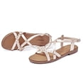 thumbnail image 3 of Ataiwee Women's Flat Slide Sandals - Fashion Adjustable Cross Strappy Braided Flat Summer Shoes., 3 of 6