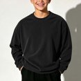 thumbnail image 2 of Timegard Boys Clothes Fall Crew Neck Sweatshirts Corduroy Kids Drop Shoulder Long Sleeve Oversized Pullover Tops, 2 of 8