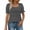 Black Tops, variant on Htigea Women's Square Neckline Striped T-Shirts Smocked Cuffs Short Sleeve Tops Summer Casual Loose Fit Tees Pink S