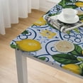thumbnail image 5 of BANET Blue Tile Tablecloth Waterproof for Rectangle/Square Tablecloth , Lemon Floral Table Cloth Cover for Fall Christmas white, 5 of 8