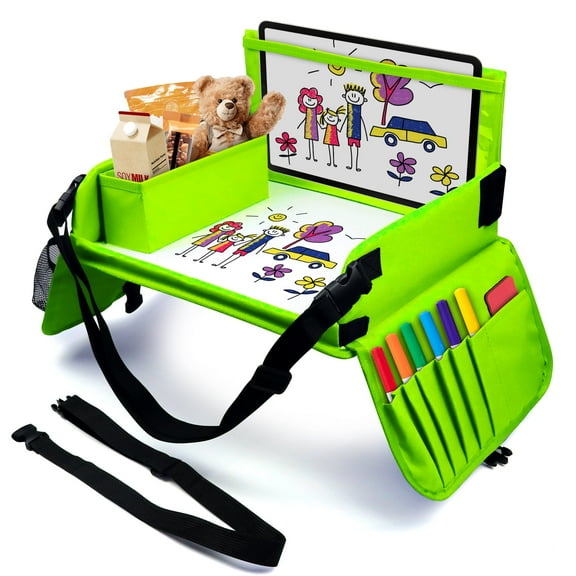 Binazon Gear Kids Travel Tray Automotive Organizers, 16"x12.5" Green