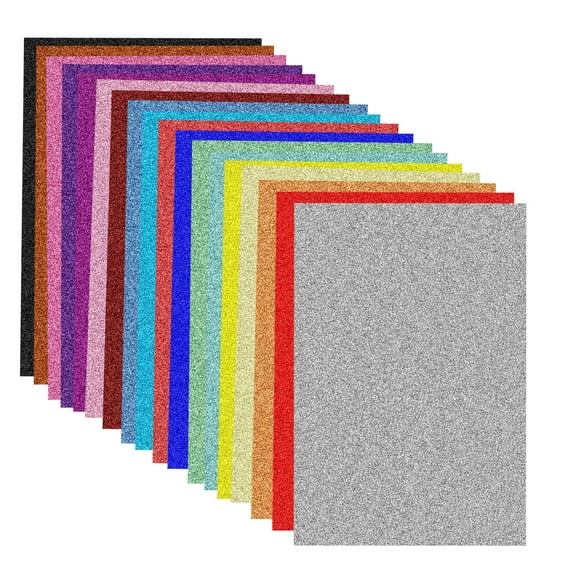 Multi Color Set Glitter Cardstock, A4 Size Sparkly Paper, Glitter Paper for Cricut,Gradustion,DIF Crafts,Construction,Decor, 8.5x11.7", 18 Sheets, 250gsm