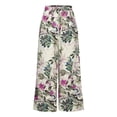 thumbnail image 4 of Lilgiuy Womens Casual Floral Printed Bandage Elasty Maxi Trousers Wide Leg Pants Pink 12 2022 Fall Winter, 4 of 5