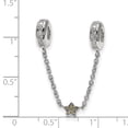 thumbnail image 2 of 925 Sterling Silver Reflections 3in Security Chain CZ accent Beads; 3 inch; for Adults and Teens; for Women and Men, 2 of 3