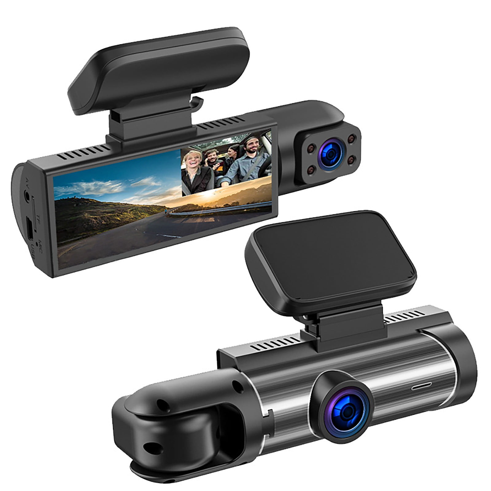 Dashcam 4 Caméras WiFi – Enregistrement 2K Avant + 1080p Latéral/arrière – Vision Nocturne Et Parking Surveillance