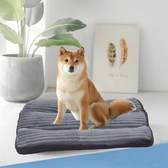 Washable Dog Bed Mat Reversible Dog Crate Pad Soft Fluffy Pet Kennel Beds Dog Sleeping Mattress for Large Jumbo Medium Small Dogs