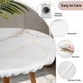 thumbnail image 6 of White Golden Marble Fitted Tablecloth with Elastic Edged, Round Table Cloth for Dining Table, Modern Abstract Art Elegant Waterproof Oil Proof Table Cover for Indoor Outdoor 45"-54", 6 of 8