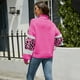 thumbnail image 5 of Gibobby Casual Suéter para Mujer, suéter de cuello alto, punto de ganchillo, camisa básica de otoño e invierno 2023 Y2K(Rosa caliente,CH), 5 of 5