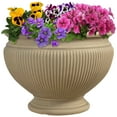 thumbnail image 6 of Sunnydaze Indoor/Outdoor Patio, Garden, or Porch Weather-Resistant Double-Walled Elizabeth Ribbed Urn Flower Pot Planter - 15" - Beige, 6 of 7