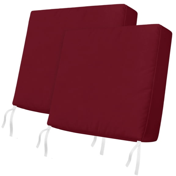 Outdoor Patio Cushion Covers 2 Pack Solid Color Patio Chair Cushion Covers with Ties and Zipper Wine Red Waterproof Outdoor Seat Cushion Covers for Patio Furniture 20"x18"