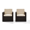 thumbnail image 2 of Crosley Palm Harbor Outdoor Brown Wicker Set-Color:Brown,Style:Sand Cushions-2-Arm Chairs & Side Table, 2 of 5