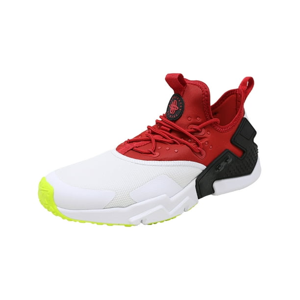 red huaraches with white bottoms