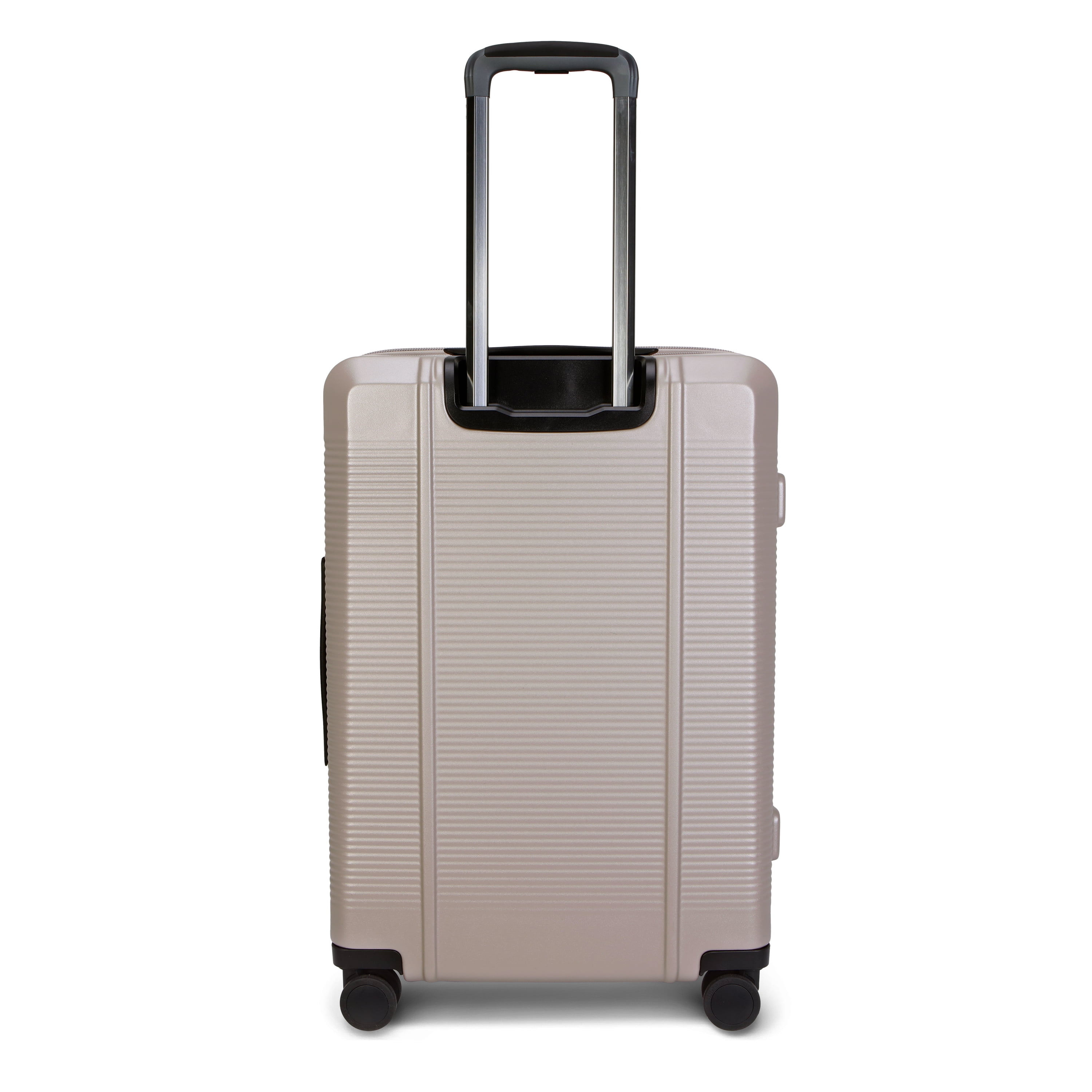 btL 28-inch Checked Expandable Hardside Upright Luggage With 360-Spinner Wheels and Divider Pockets, Taupe