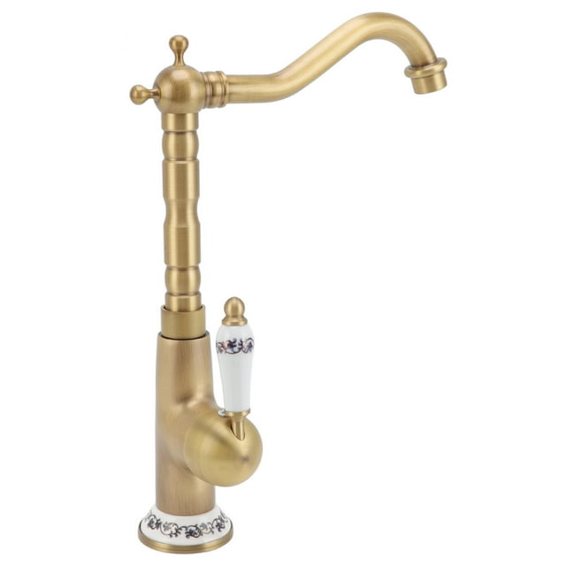 Kitchen Faucet, Hot Cold Mixed 360 Rotating All Copper Brass Kitchen Faucet For Bar For Home Antique Color,Black