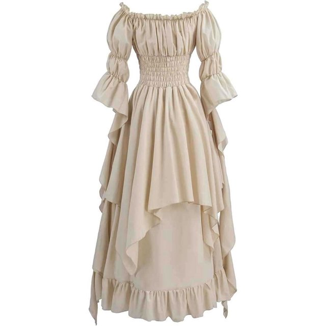 Vestido largo estilo corte de cintura con diseño de corte medieval para Halloween