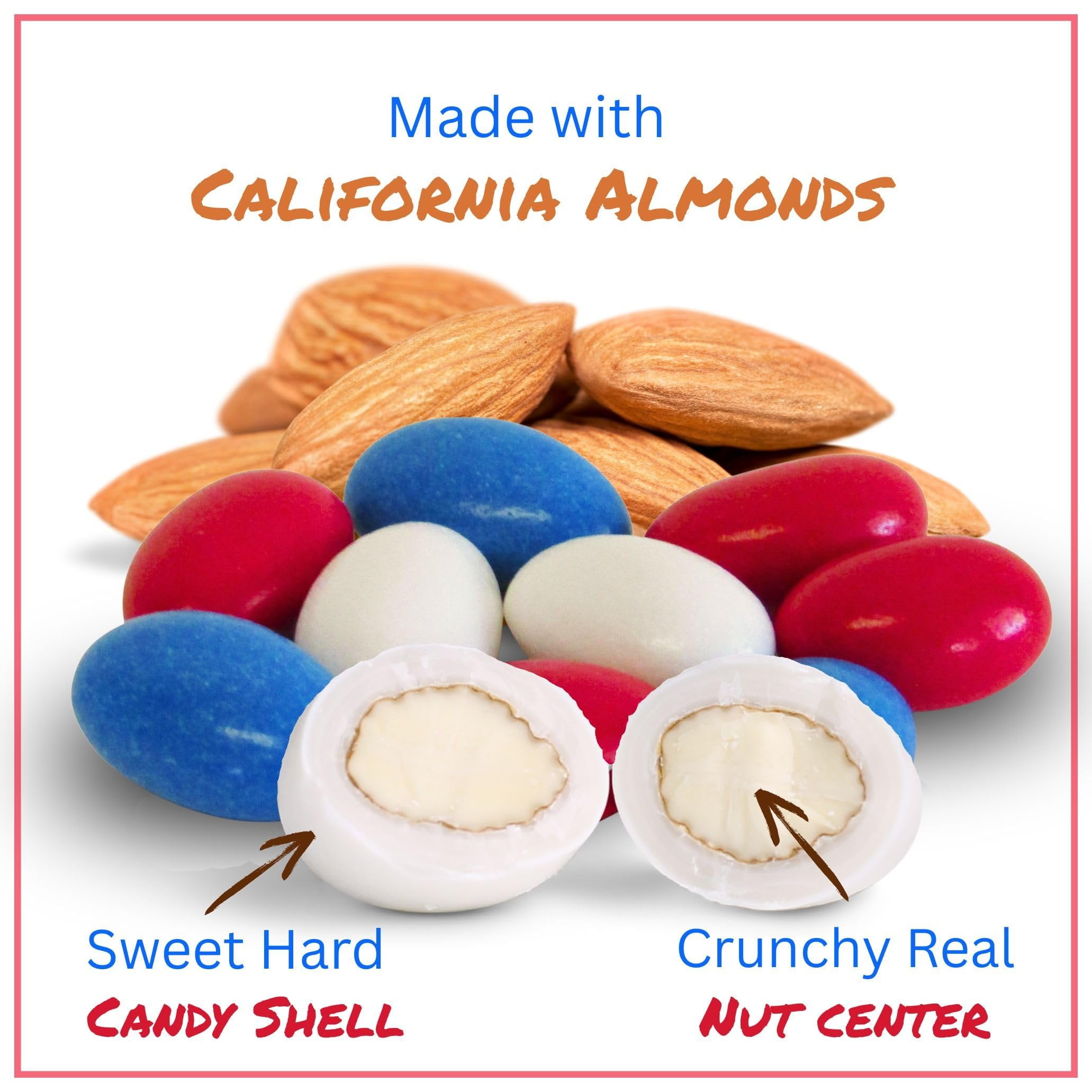 Patriotic Jordan Almonds Medley by It's Delish, 3.5 lbs Jumbo Container  Red White and Blue Candied Almonds  Fourth of July Party Decorations US Flag Colors - Bulk Vegan & Kosher Candy  Made in USA