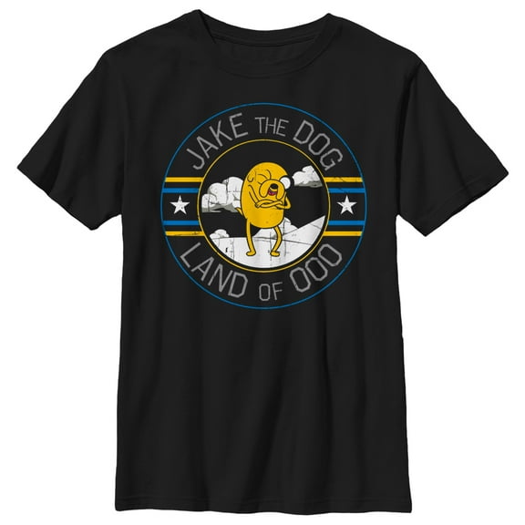 Boy's Adventure Time Jake the Dog Land of Ooo  Graphic Tee Black Small