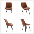 thumbnail image 4 of Juego de 2 Sillas de Comedor Modernas de Cuero Sintético, con Asientos Tapizados de Mediados de Siglo y Respaldos Cómodos, Patas de Metal Fuertes para Estabilidad, Perfectas para la Cocina, 4 of 19
