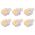 thumbnail image 3 of Conector rápido de cable de 20 piezas, bloque de terminales de cobre tipo T 1 en 4 salidas para control eléctrico (amarillo), 3 of 10