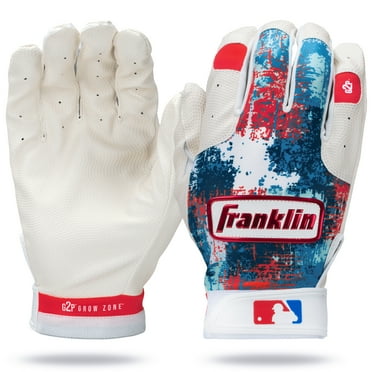 Franklin Sports MLB Youth Teeball Batting Gloves - Grow to Pro - Red/White/Blue - Youth XX Small