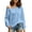Light Blue, variant on BUIGTTKLOP Womens off the Shoulder Sweatshirt Lightweight Oversized Long Sleeve Tops Loose Fitted Tunic Tops