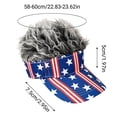 thumbnail image 2 of 4th of July Independence Day Mens Visor Hats with Spiked Wig Novelty Adjustable Baseball Golf Cap with Fake Hair, 2 of 5
