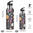thumbnail image 2 of Halloween Specters Pumpkins Flowers Crayon Painting Sports Bottle with Straw Stainless Steel Water Jug Portable Thermal Cup Leak-proof 1000ML, 2 of 9