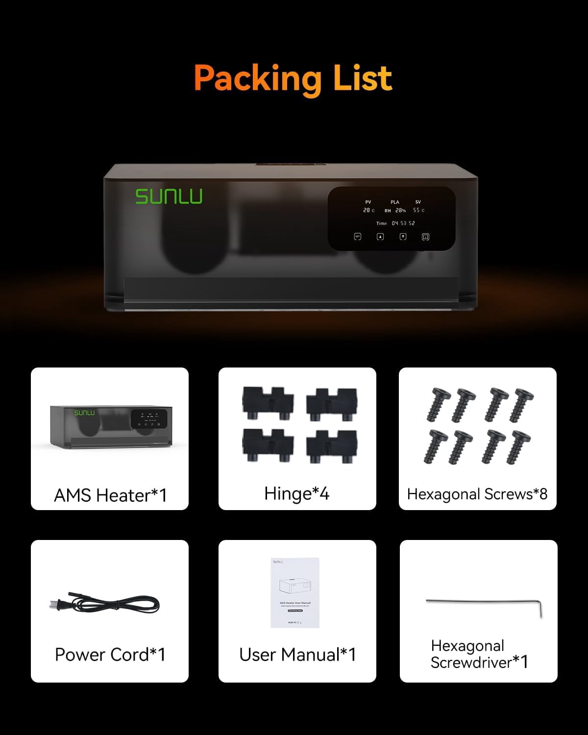 SUNLU AMS Heater for Bambu Lab AMS, Filament dryer box for Your
