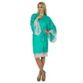 thumbnail image 4 of Bimba Women Lace Kimono Sleeve Short Satin Robe Getting Ready Bides Robe Coverup, 4 of 7