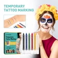 thumbnail image 2 of Pintura temporal falso tatuaje pluma 6 colores cuerpo arte pintura Kit para Cosplay, cumpleaños, Halloween, Acción de Gracias y regalos de Navidad JAMW Sencillez, 2 of 5