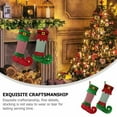 thumbnail image 6 of Farmhouse Wreath Christmas Decor Christmas Stockings With Stripe Red Green Xmas Stocking Christmas Tree Ornaments For Holiday Party And Decoration Bag,Green Christmas Household Pendant, 6 of 8