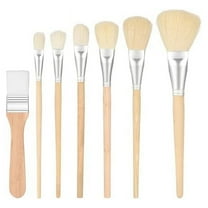 Mop Brush for Acrylic Painting, Assorted Size Paint Set Blending Brushes with Wooden Handle 7PCS