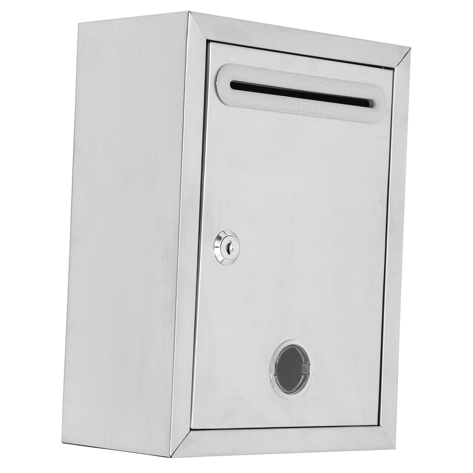 Raindrops  Locking Mail Slot Mailbox with Post Wall Mounted Office Silver