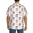 thumbnail image 3 of Uemuo Different Mushrooms Pattern Cotton Linen Short Sleeve Shirts,Casual Lightweight Button Down Shirts,Vacation Beach Summer Tops-Large, 3 of 7