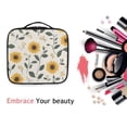thumbnail image 6 of FORMRS Travel Makeup Bag Large Capacity Train Case Cosmetic Organizer with Adjustable Dividers, Sunflower Pattern, 6 of 8