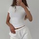 thumbnail image 3 of Women Crewneck T Shirt Soft Skin Friendly Breathable Short Sleeve Tops for Daily Outdoor, 3 of 5
