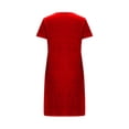 thumbnail image 5 of Women's Summer Short Sleeve Lounge Mini Dress, Loose Crewneck A-Line Swing Casual T-Shirt Dresses with Pockets, 5 of 7