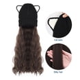 thumbnail image 4 of Vogacara Sombrero de peluca de mujer de fibra de alta temperatura portátil lindo reemplazo Adorable invierno otoño niñas disfraz postizo extensión de Cuidado del cabello Marron oscuro Vogacara CE014904-02, 4 of 6