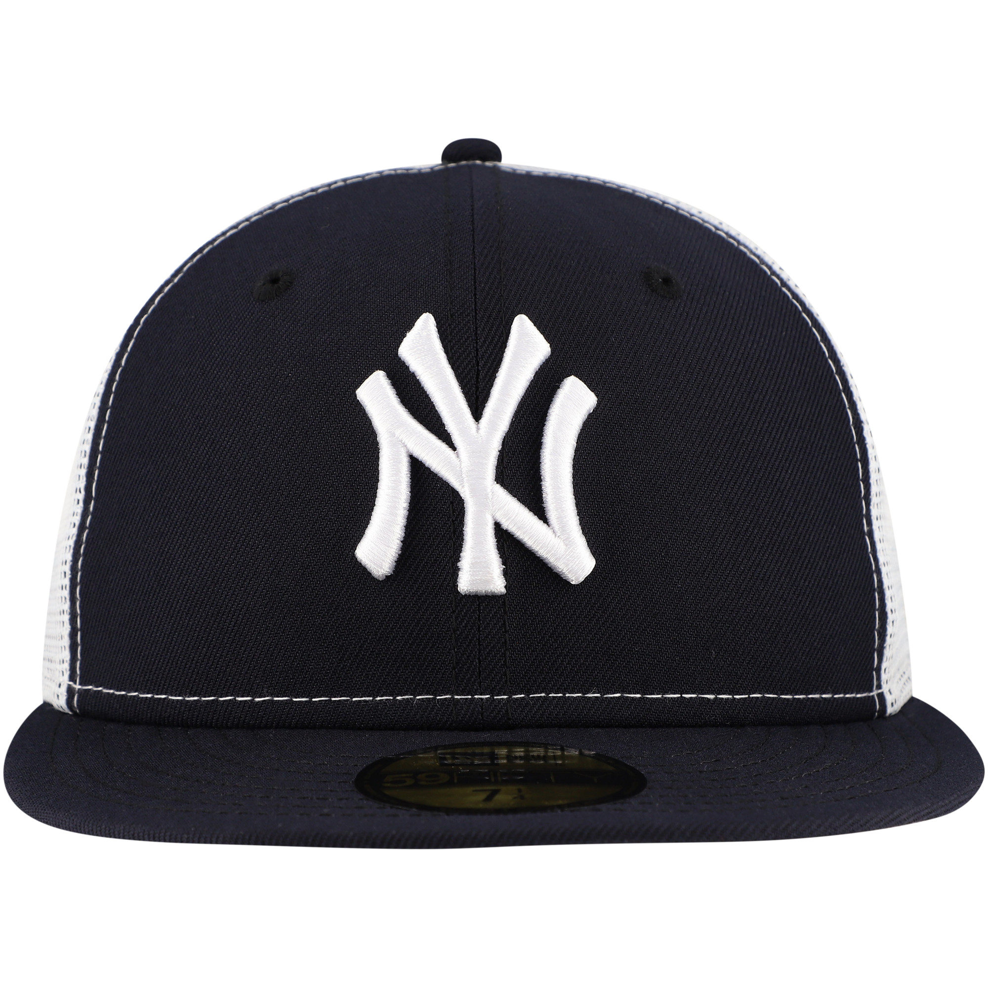 Men's New Era Navy New York Yankees Team Color 59FIFTY Trucker Fitted Hat