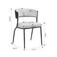 thumbnail image 3 of Set of 2 Auden Retro Modern Black Wood Wing Chair with Light Gray Fabric Seat, 3 of 7