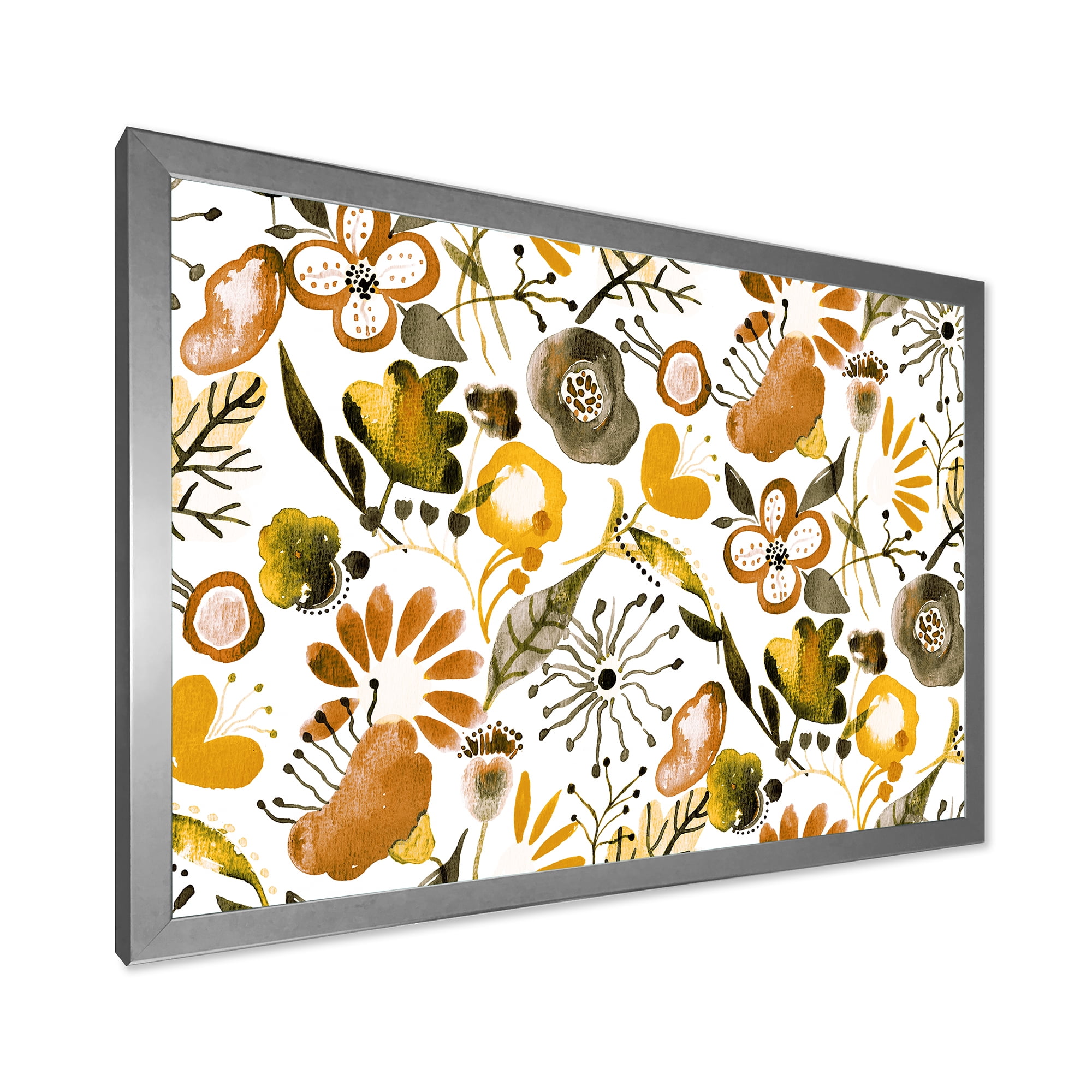 Designart 'Vital Abundance Of Wildflowers I' Modern Framed Art Print